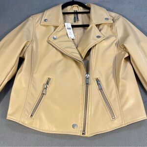 Anthropologie Petite Women’s The Saige Faux-Leather Moto Jacket, size SP